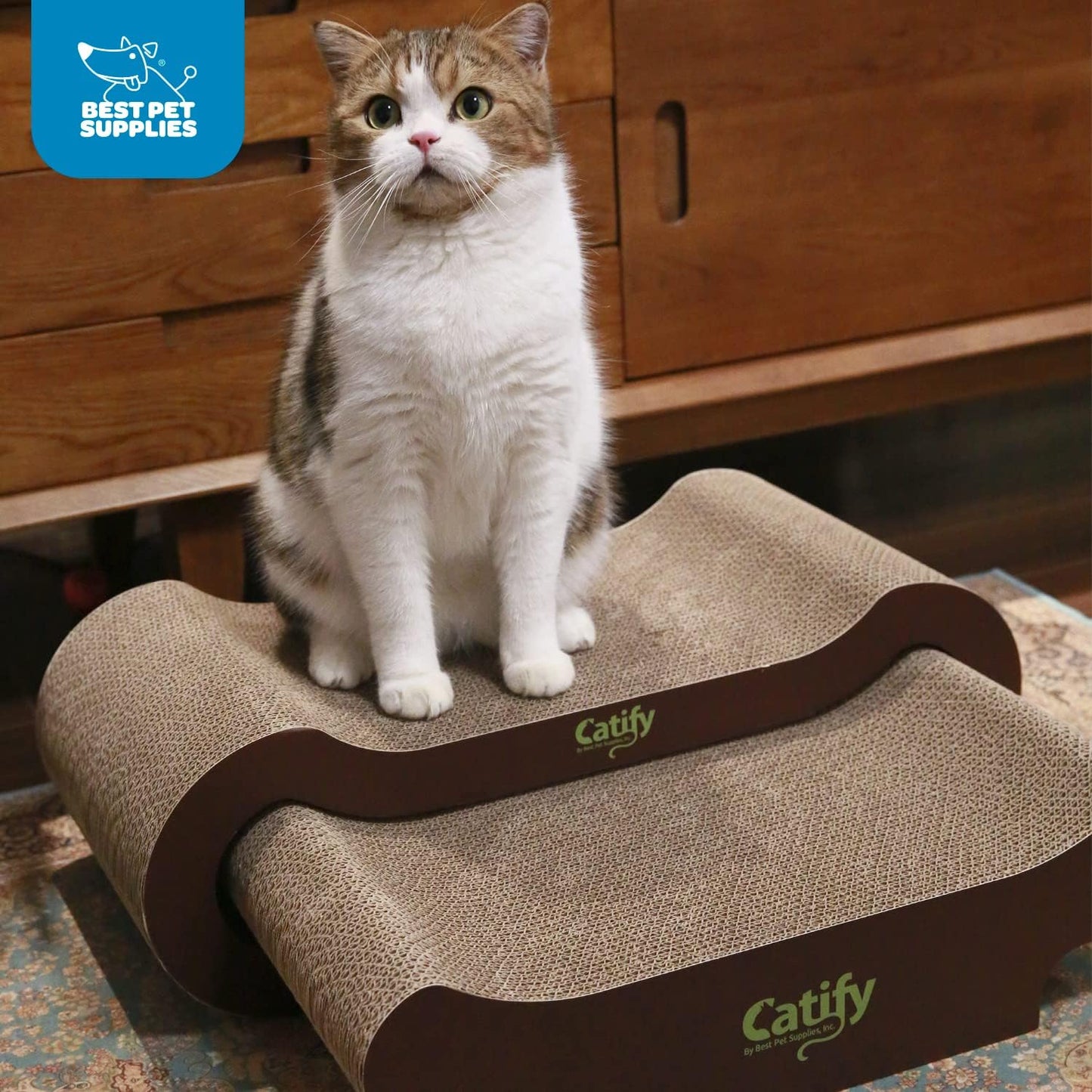 Catify Cat Scratcher, Fun Interactive Scratchers, Posts, Poles, Claw Safe, Furniture Saver Indoor Play Support Natural Cat Behaviors Heavy Duty - Lounger I