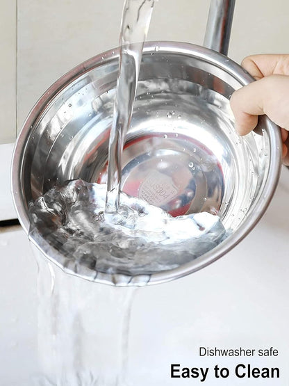 Stainless Steel Small Dog Food Bowls, Set of 2 Outer Dia. 5.4 in Replacement Dog Bowls for Raised Station(1.3 Cup)