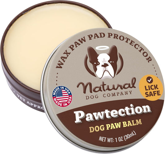 Pawtection Balm 1 Oz Tin – Dog Paw Protection with Shea Butter & Calendula – Shields Paws from Snow, Ice, Salt, Hot Pavement & Rough Terrain – Lick-Safe, All Breeds