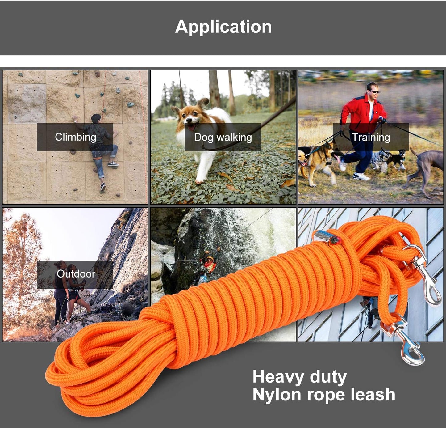 Check Cord Large,Medium Small Dogs/Puppy Obedience Recall Training Agility Lead - 15Ft 30Ft 50Ft Training Leash(15Ft, Blue)