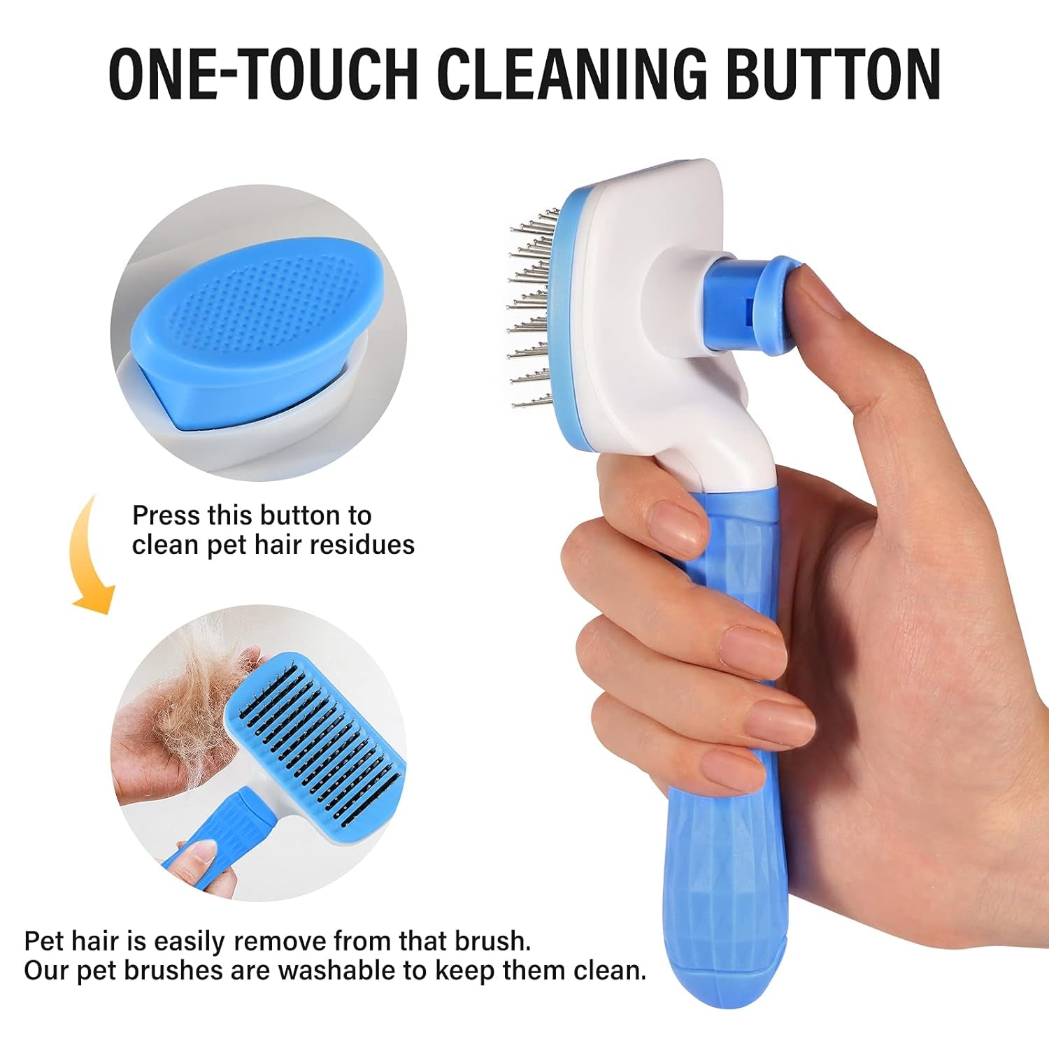 Dog Brush, Pet Deshedding Brush, Effectively Reduces Shedding by up to 90% Gently Removes Loose Undercoat, Mats Professional Deshedding Tools for Pets with Short Hair and Long Thick Hair Dogs & Cats