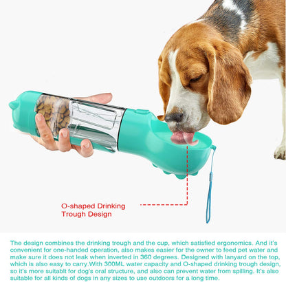 Blueberry 4-In-1 Portable Dog Bowl & Water Bottle - Travel Dog Water Dispenser with Food Box, Garbage Bag Storage & Poop Shovel