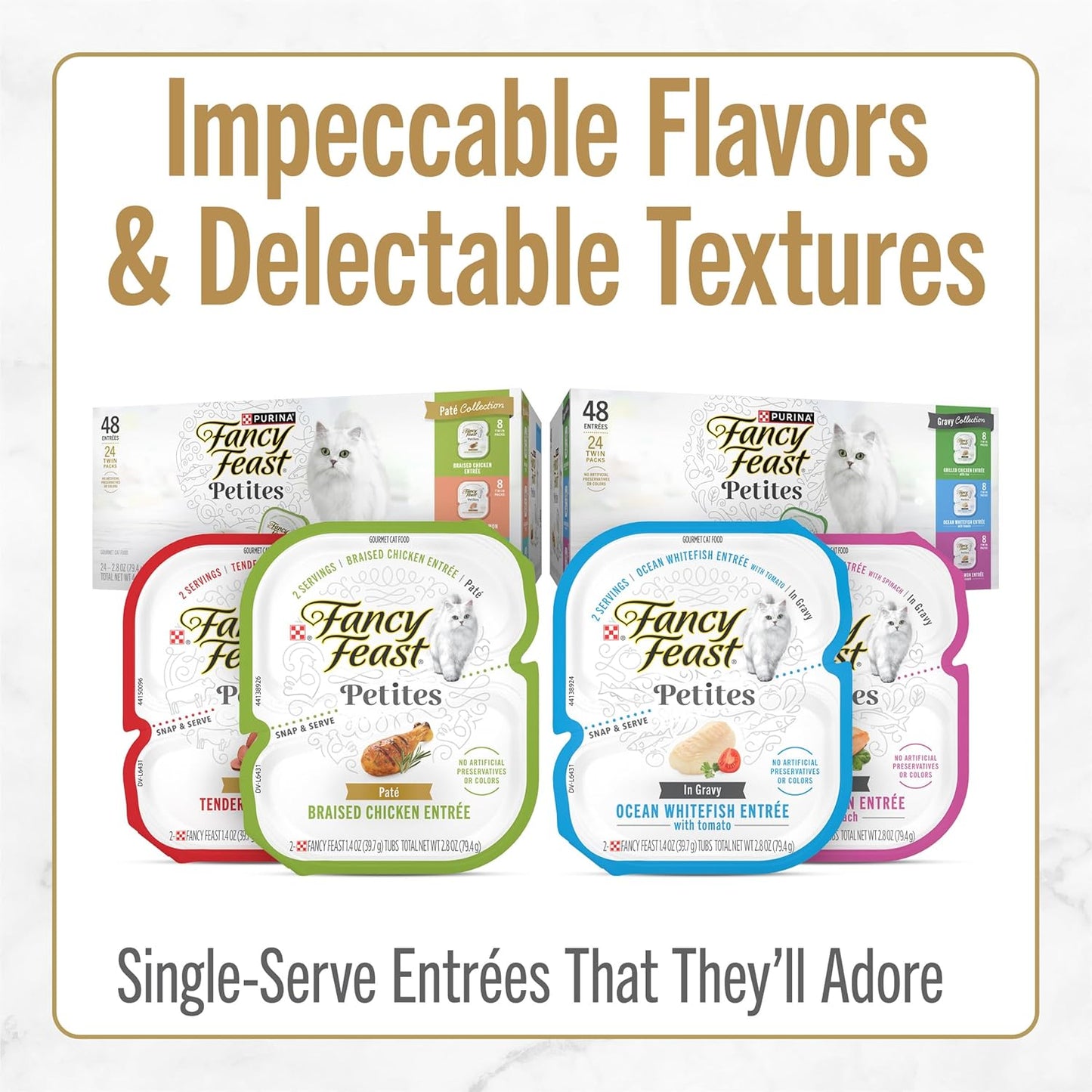 Purina  Petites Tender Beef Entrée Gourmet Wet Cat Food Pate - (Pack of 12) 2.8 Oz. Tubs