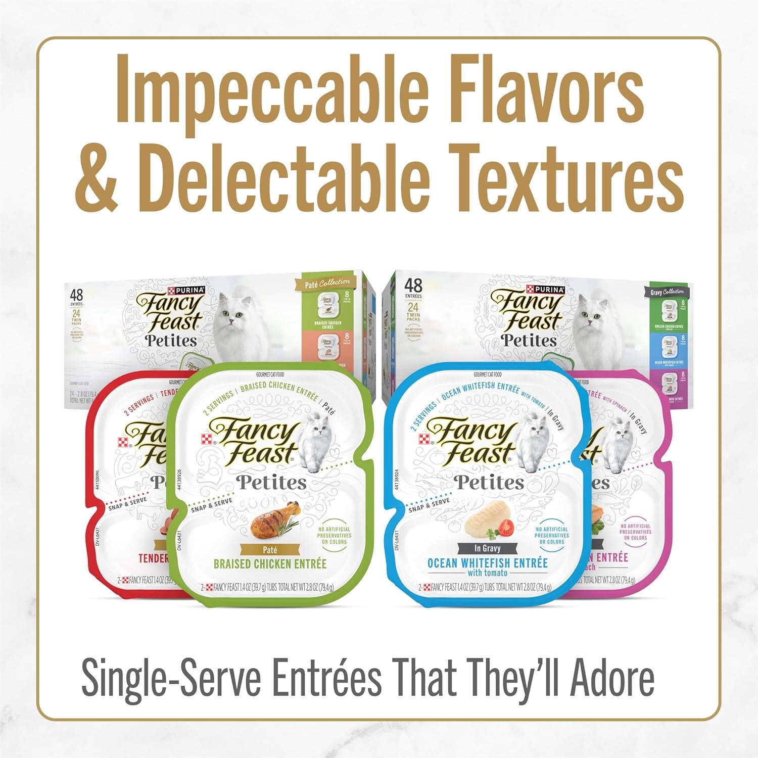 Purina  Petites Tender Beef Entrée Gourmet Wet Cat Food Pate - (Pack of 12) 2.8 Oz. Tubs