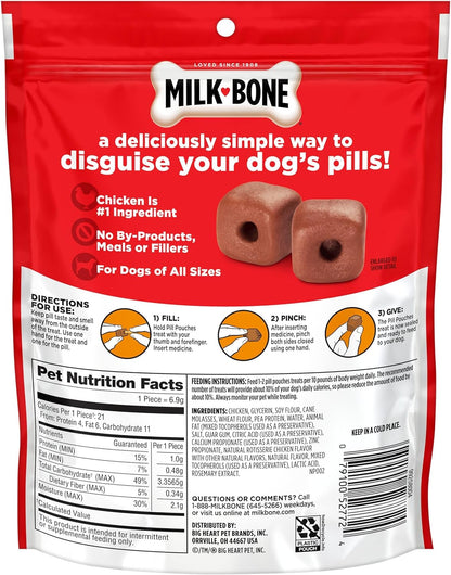 Pill Pouches with Real Chicken Dog Treats, 6 Ounce Bag (Pack of 5)