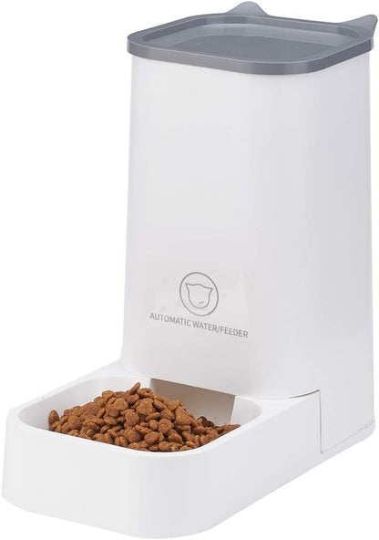Automatic Feeder Set, 1-Gallon Water Dispenser and 2.1Kg Pet Food Feeder, Small Pet Waterer and Feeder, Self-Dispensing, Polypropylene Material, for Cats and Dogs