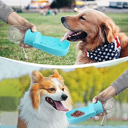 Portable Dog Water Bottle Foldable Pet Water Bottles for Dogs Light Weight Dog Water Bowl Dispenser Dog Water Bottles for Walking Traveling Hiking（10 Oz）（Blue）